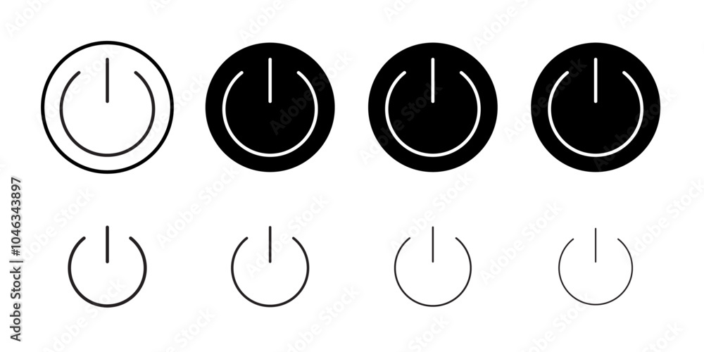 Power button icon Simple thin outline Power button icon Simple thin outline