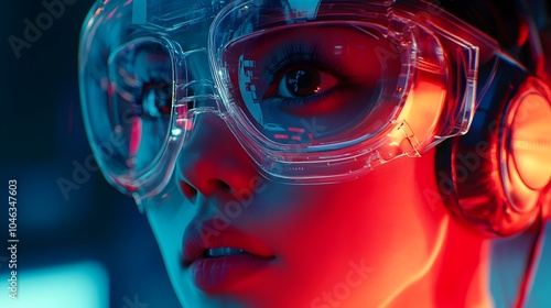 Futuristic Genetic Transformation Portrait with Dramatic Lighting and Ethereal Aura