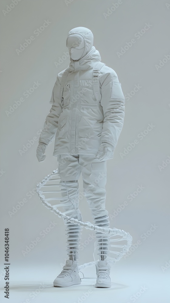Futuristic Cosmonaut in Minimal Rendered Genetic Modification Aesthetic Futuristic Cosmonaut in Minimal Rendered Genetic Modification Aesthetic