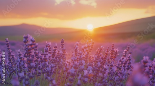 Lavender Field at Sunset