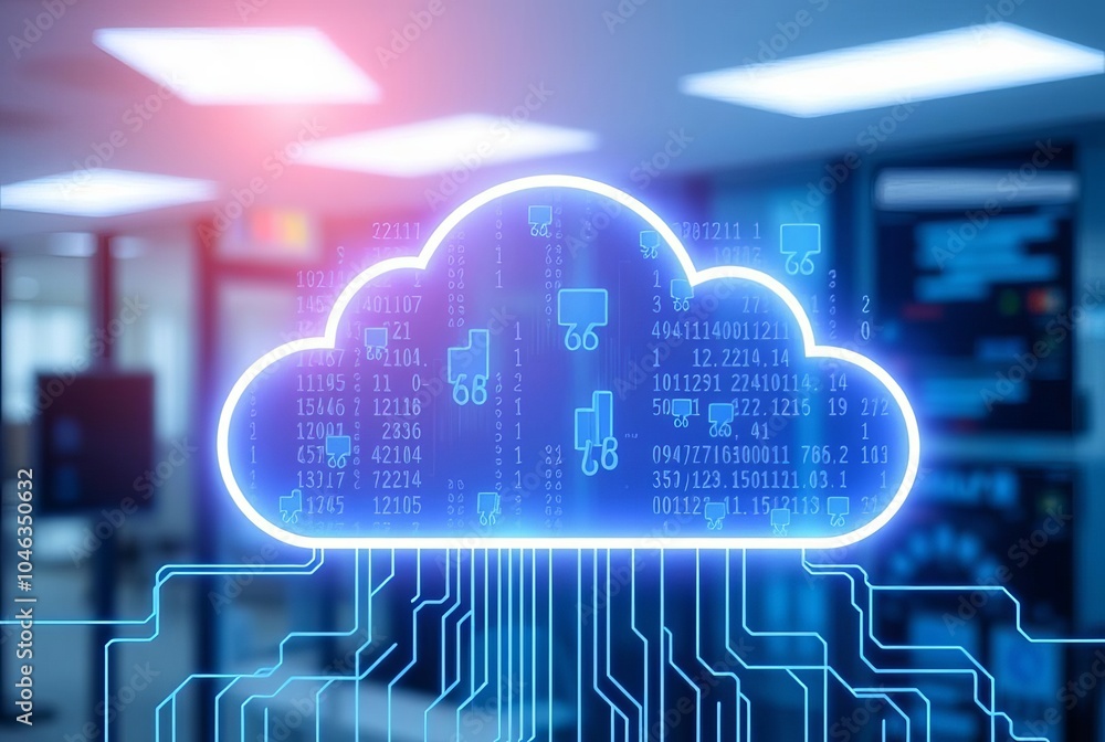 Data Cloud Integration Data Streams Flowing Into A Cloud Symboli Stock