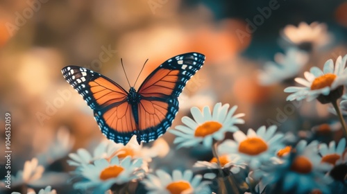 A Monarch Butterfly In Flight