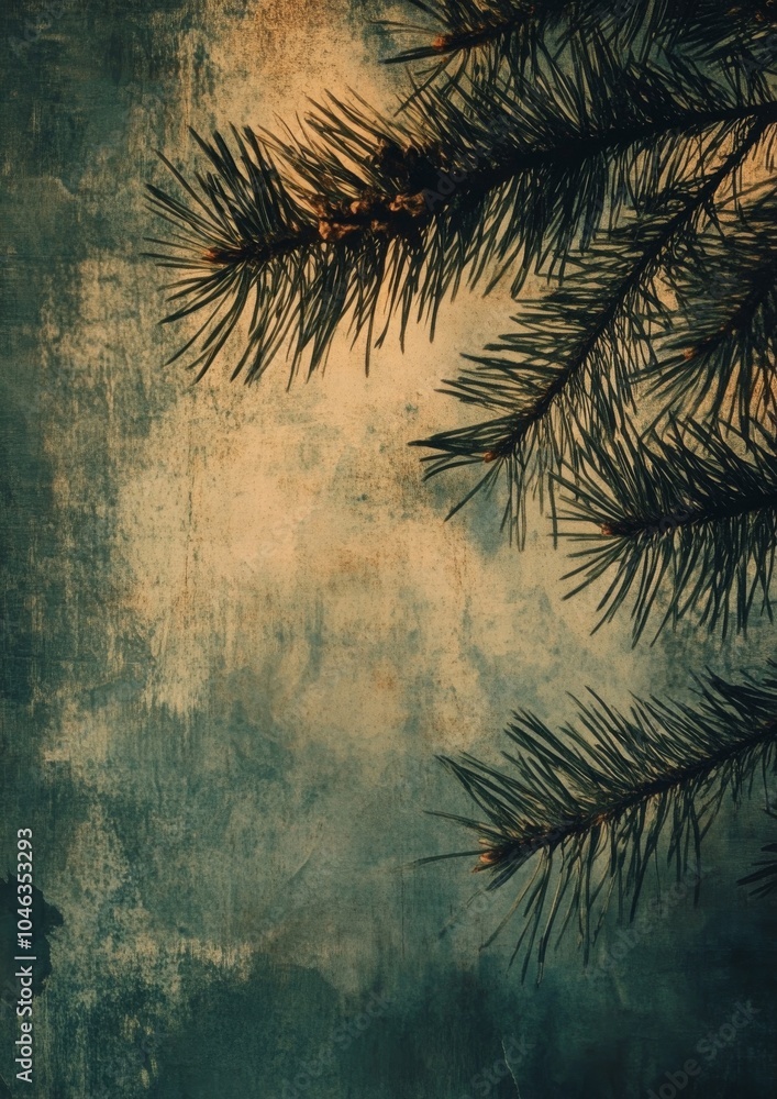 Obraz premium Moody and Romantic Christmas Scene with Pine Branches, Perfect for Holiday Decorations or Gift Ideas Generative AI