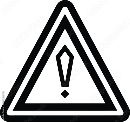 Black and White Warning attention sign. warn triangle hazard symbol. danger important alert icon.