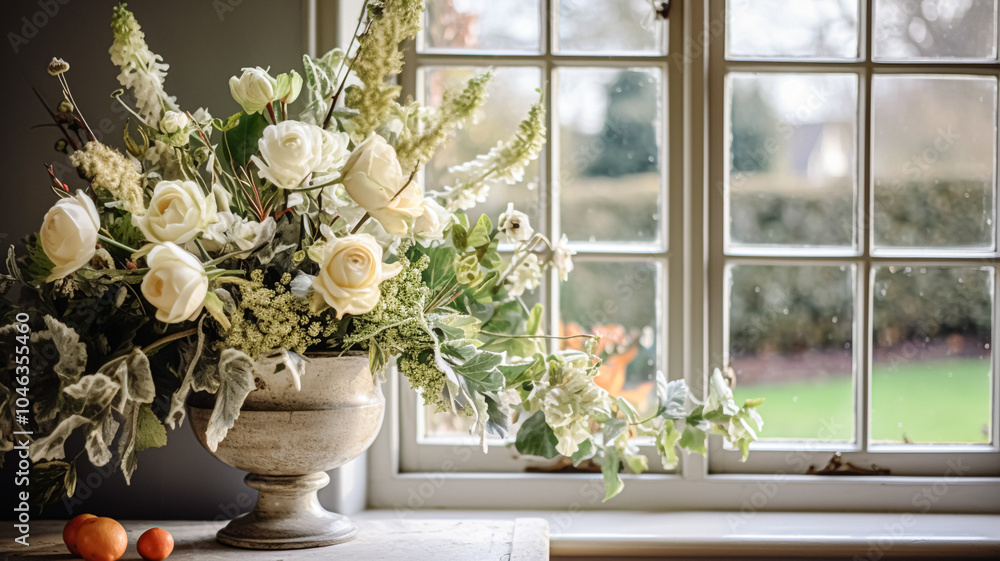 Fototapeta premium Beautiful bouquet of flowers in vase. Floral arrangement