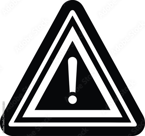 Black and White Warning attention sign. warn triangle hazard symbol. danger important alert icon.