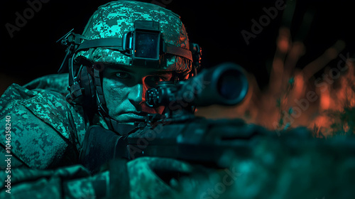 Soldier in focus