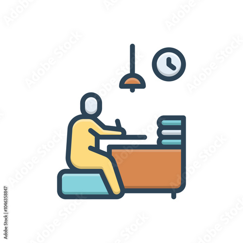 Color illustration icon for writing photo