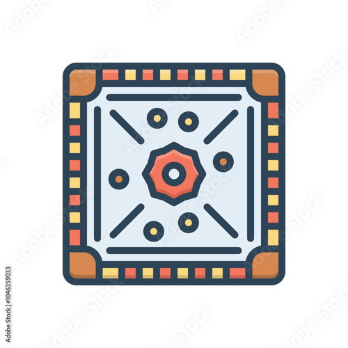 Color illustration icon for board game