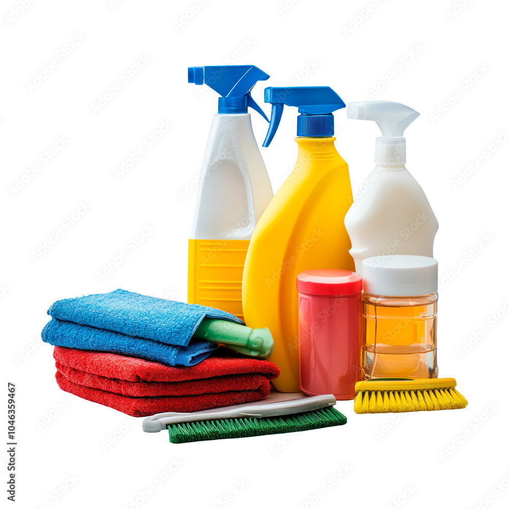 Cleaning supplies. Isolated on transparent background. Cleaning supplies. Isolated on transparent background.