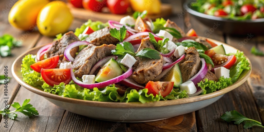A delicious gyro kebab salad with mutton and fresh vegetables , gyro, kebab, salad, mutton, vegetables, Mediterranean, Middle Eastern A delicious gyro kebab salad with mutton and fresh vegetables , gyro, kebab, salad, mutton, vegetables, Mediterranean, Middle Eastern