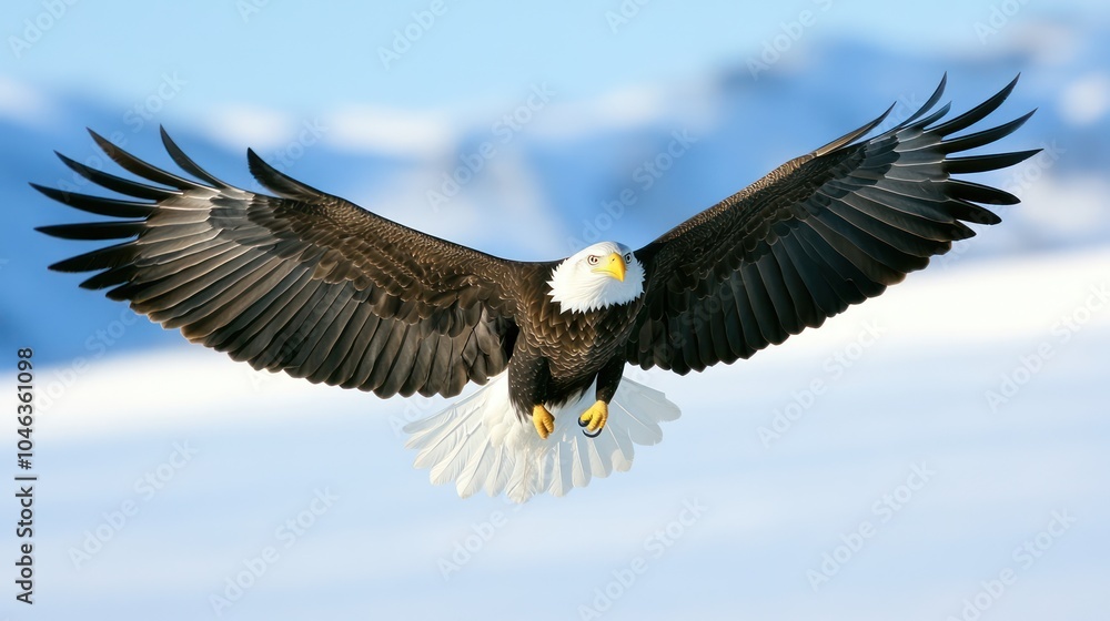 Naklejka premium Bald Eagle in Flight