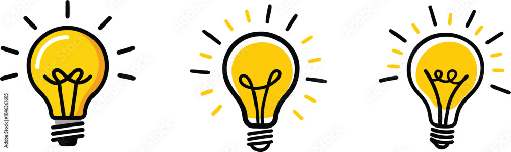 Creative light bulb symbol representing an idea and innovation in a simple vector illustration Creative light bulb symbol representing an idea and innovation in a simple vector illustration