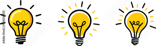Creative light bulb symbol representing an idea and innovation in a simple vector illustration