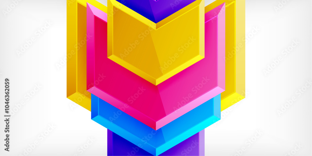 Fototapeta premium Vector 3d arrow techno design template