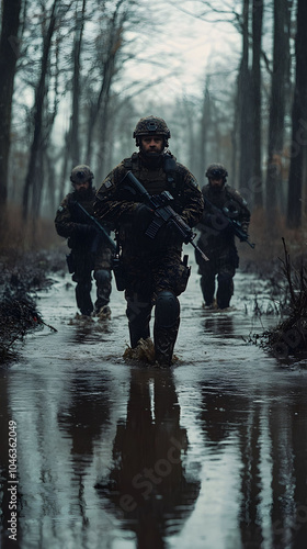 Soldiers in the rain