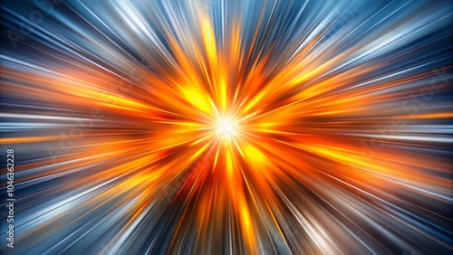 "Dynamic Gray and Orange Abstract Product Background with Starburst Sparkle and Fast Motion"