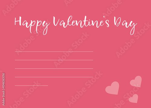 Pink vector postcar. Vector illustration for Valentine's day. Object of web design. photo