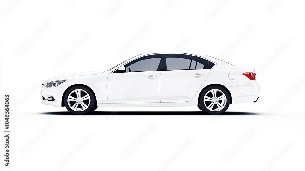Obraz premium Sleek White Sedan Model