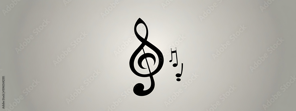 A simple music note symbol representing sound and melody, isolated on a clean background. A simple music note symbol representing sound and melody, isolated on a clean background.