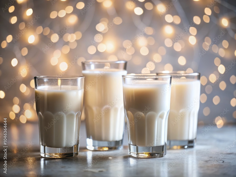 Array of Full Glasses of Milk Showcasing Nutrition and Health Benefits for Strong Bones, Promoting Wellness and Vitality for All Ages and Lifestyles Array of Full Glasses of Milk Showcasing Nutrition and Health Benefits for Strong Bones, Promoting Wellness and Vitality for All Ages and Lifestyles