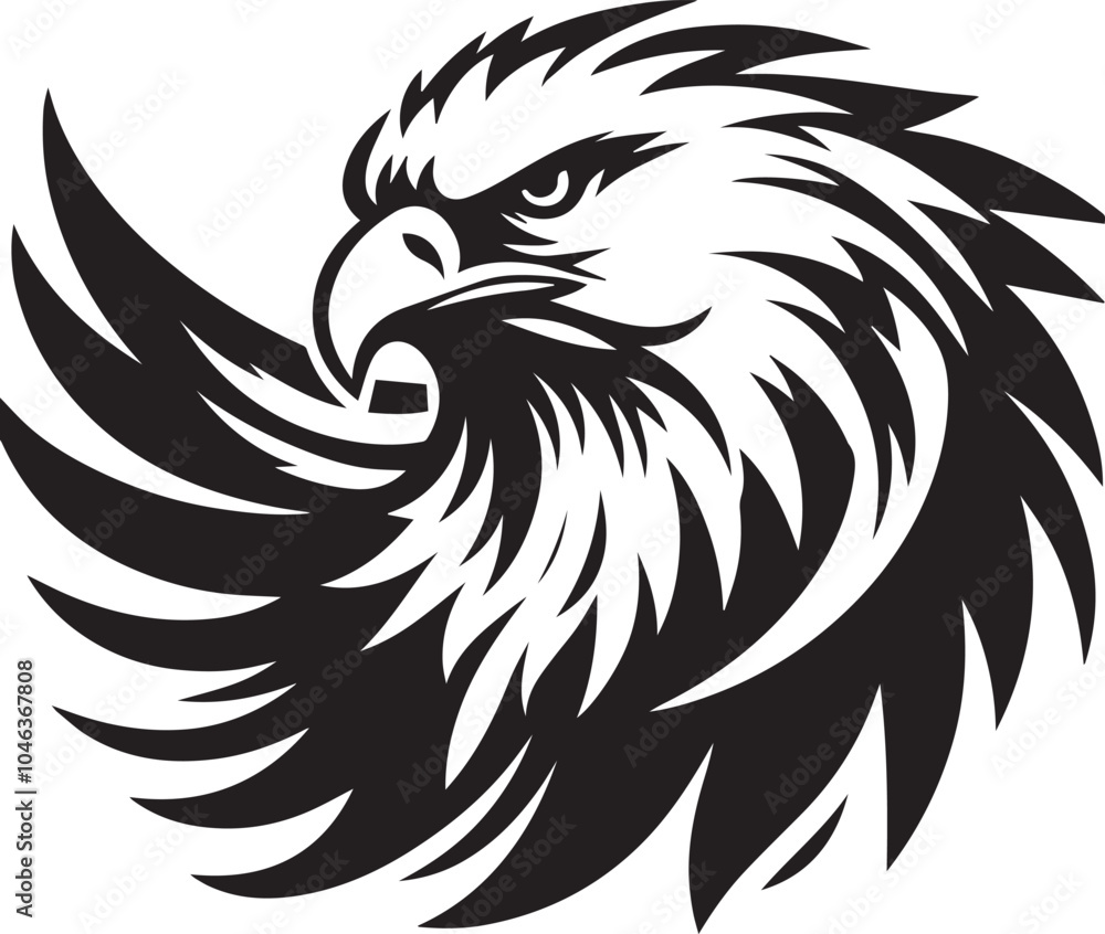 Obraz premium Eagle head Silhouette on white background