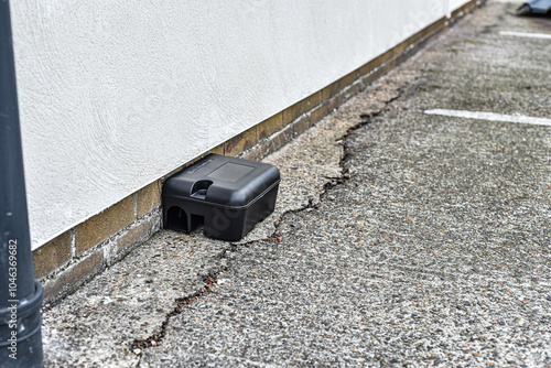 Rodent Bait station being used to control rats and mice, pest control photo