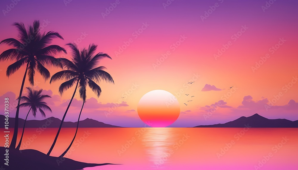 Vibrant Sunset on a Tropical Beach Vibrant Sunset on a Tropical Beach