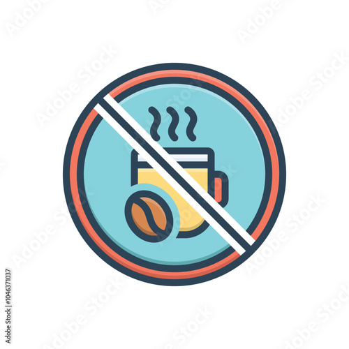 Color illustration icon for no caffeine