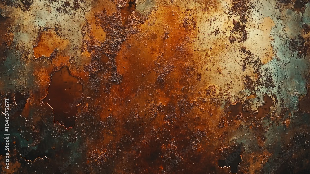 A rusted metallic background with dark brown and copper hues, featuring grunge textures and oxidation patterns, creating a gritty and aged look in a cinematic animation. A rusted metallic background with dark brown and copper hues, featuring grunge textures and oxidation patterns, creating a gritty and aged look in a cinematic animation.