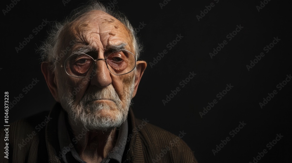 Fototapeta premium Upset Man on black background.