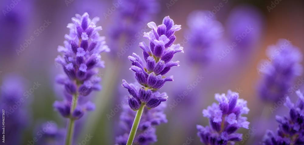 Detailed macro of a lavender flower (Lavandula angustifolia) Detailed macro of a lavender flower (Lavandula angustifolia)