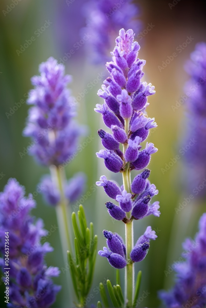Detailed macro of a lavender flower (Lavandula angustifolia)