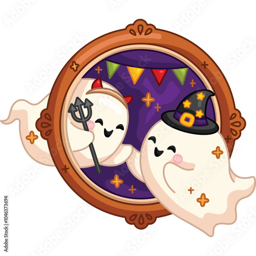 a vector of ghost dressing in costumes