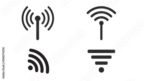 Minimalist wifi icon set. set of wifi, wireless, network, signal, hotspots, connection, network, singnal, technology and more.