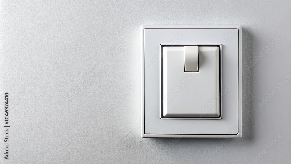 white light switch with black border on panoramic background white light switch with black border on panoramic background
