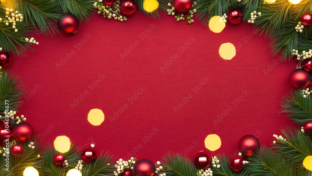 Red Christmas Background with Red Ornaments and Copy Space, celebration background, Christmas greeting background.
Red Christmas Background with Red Ornaments and Copy Space, celebration background, Christmas greeting background.