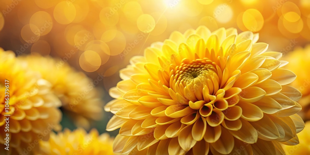 Close-up of Vibrant Yellow Chrysanthemum Flower with Shallow Depth of Field in Fashion Photography Style for Elegant Floral Arrangement Inspiration Close-up of Vibrant Yellow Chrysanthemum Flower with Shallow Depth of Field in Fashion Photography Style for Elegant Floral Arrangement Inspiration