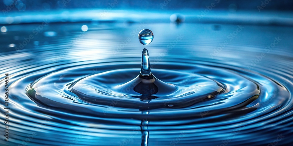Stock photo of a single raindrop bursting into a melodic masterpiece Stock photo of a single raindrop bursting into a melodic masterpiece