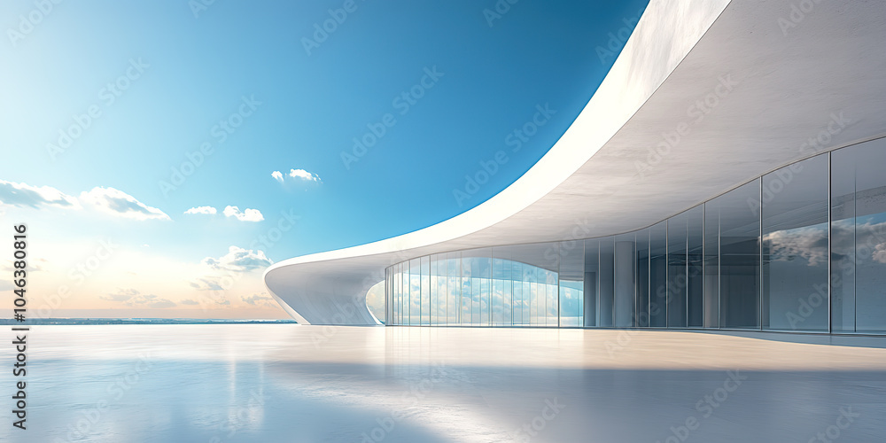 Minimalist abstract modern architecture and ground platforms Minimalist abstract modern architecture and ground platforms