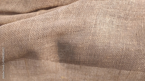 Close-up of fabric woven from burlap