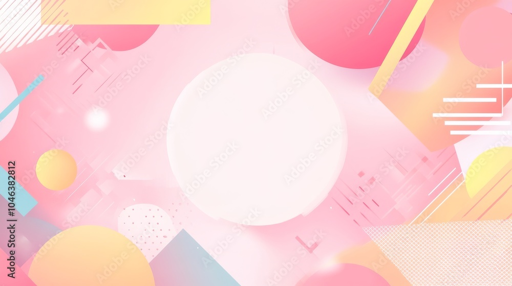 Photo of, Pink background with abstract geometric patterns and soft pastel hues for design, banner template Photo of, Pink background with abstract geometric patterns and soft pastel hues for design, banner template