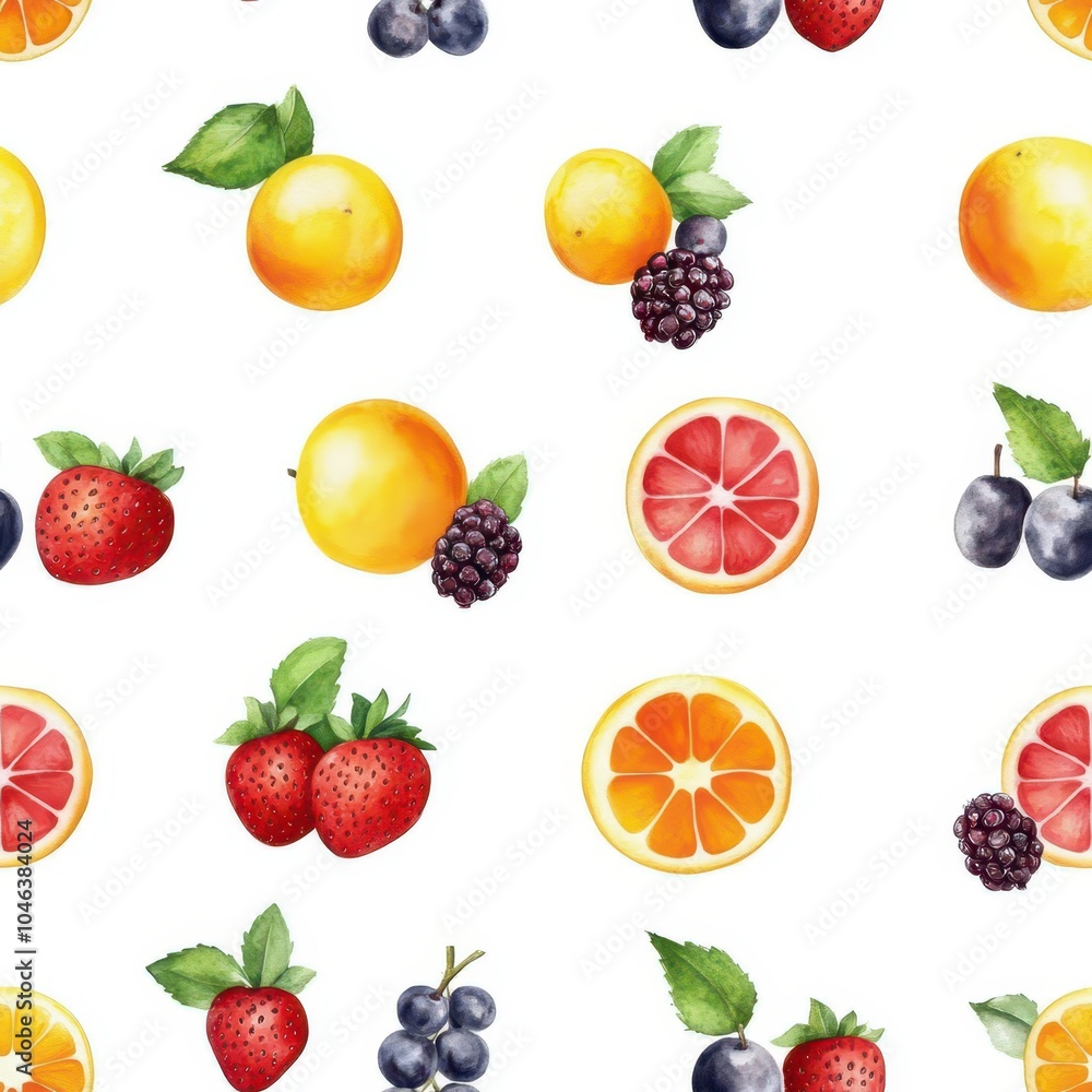 Vibrant Mixed Fruits Illustrated in Soft Watercolor Style for a Fresh and Artistic Touch Vibrant Mixed Fruits Illustrated in Soft Watercolor Style for a Fresh and Artistic Touch