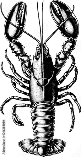 Black and white illustration of two lobster claws.