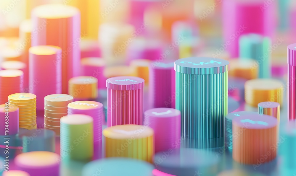 Glowing big data on a colorful background. 3d illustration design Glowing big data on a colorful background. 3d illustration design