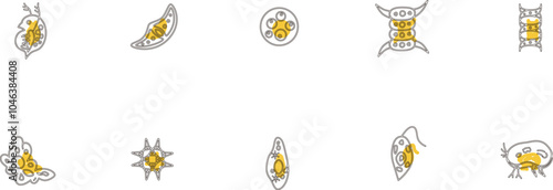 微生物アイコンセットアウトライン