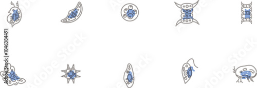 微生物アイコンセットアウトライン