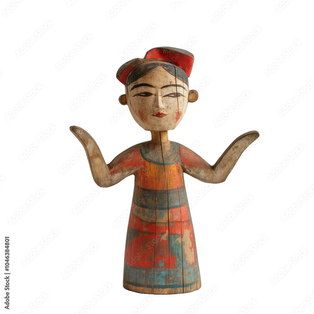 Naklejka premium wooden puppet , isolated 
