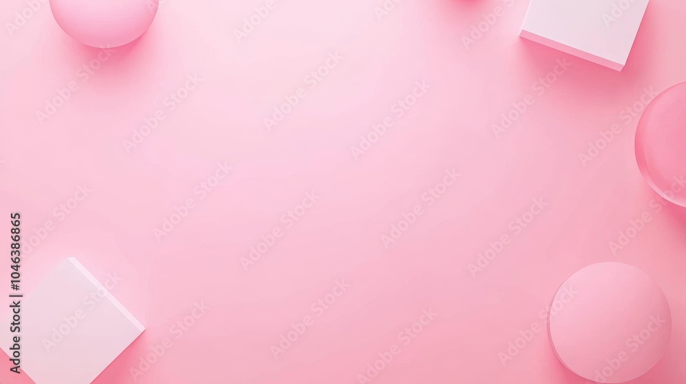 Photo of, Pink background with abstract geometric shapes and pastel tones for design, banner template Photo of, Pink background with abstract geometric shapes and pastel tones for design, banner template