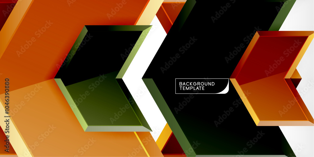 Vector 3d arrow techno design template
